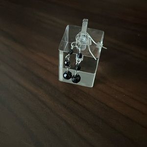Black bead earrings